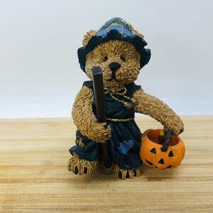 Teddy Bear Halloween Figurine Fall Decor BroomPumpkin Witch Hat Trick Treat